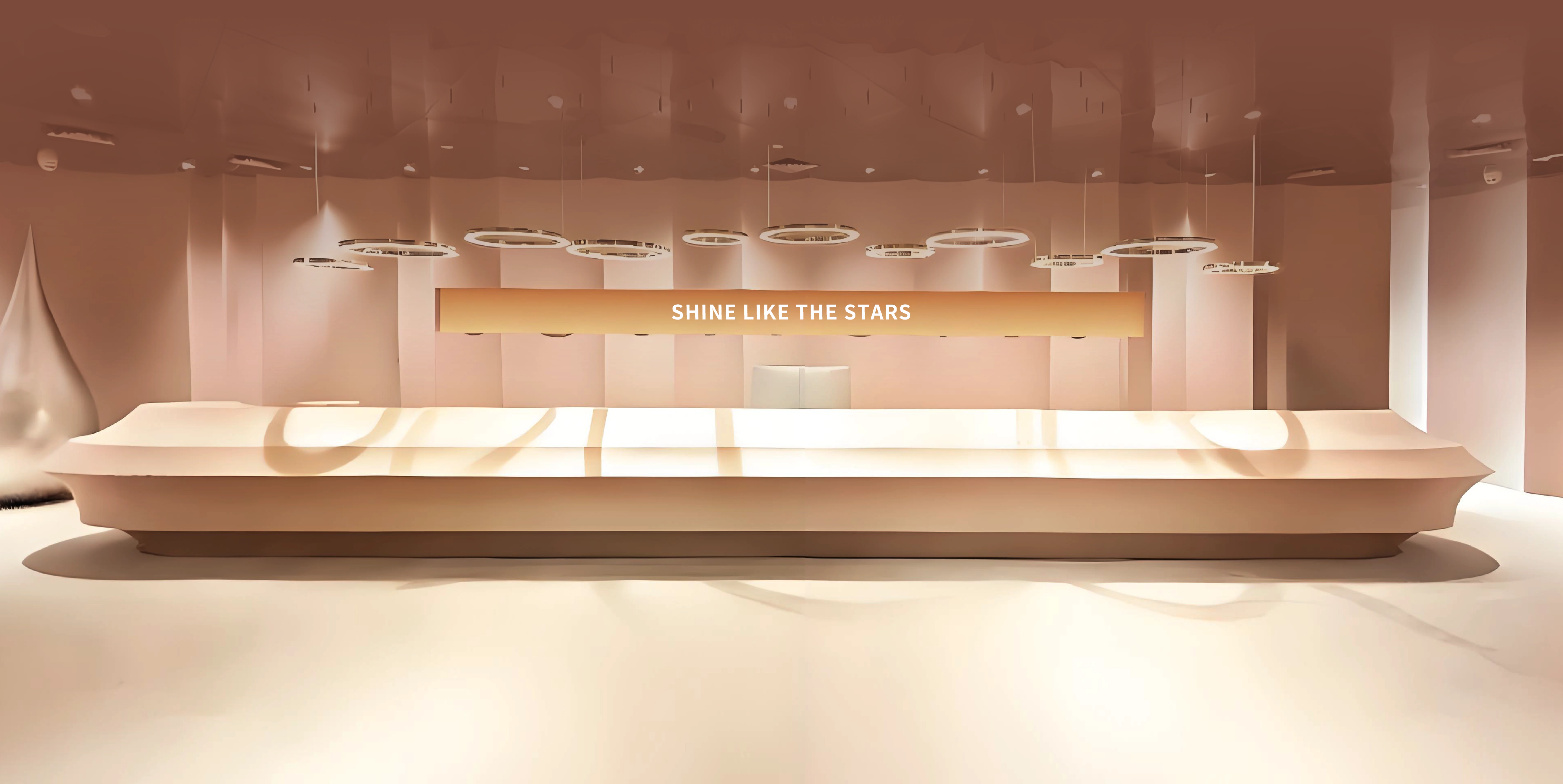 MEYA hospital reception with Shine Like the Stars sign