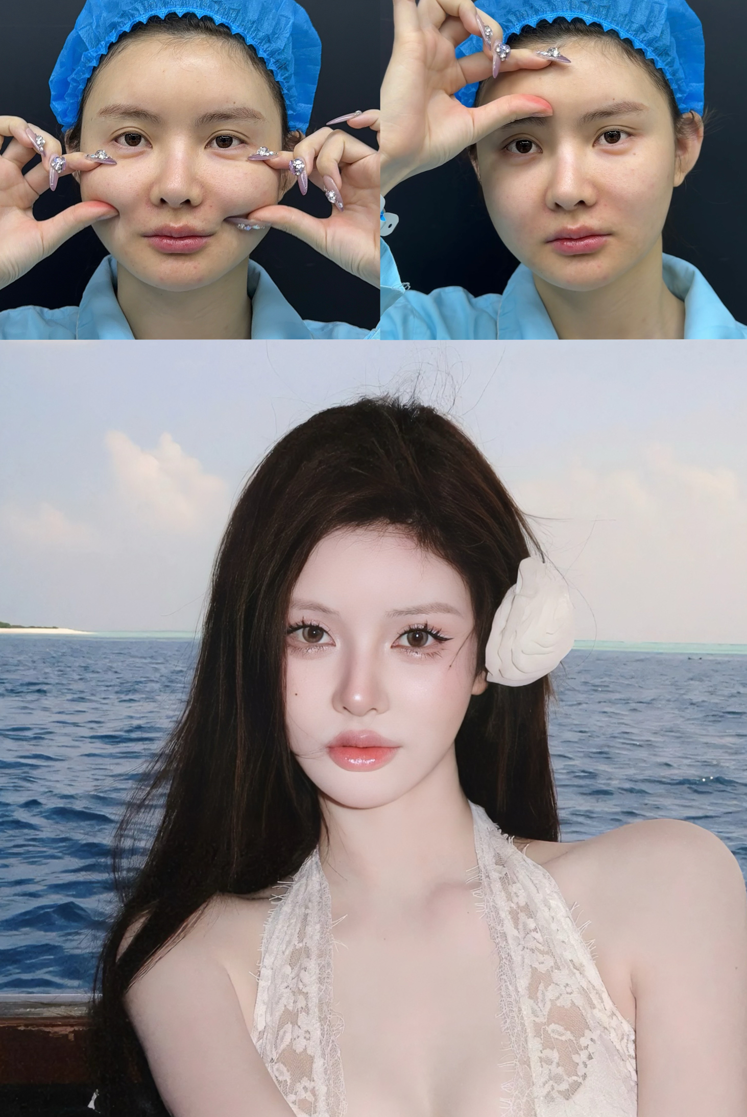 Facial contour collage