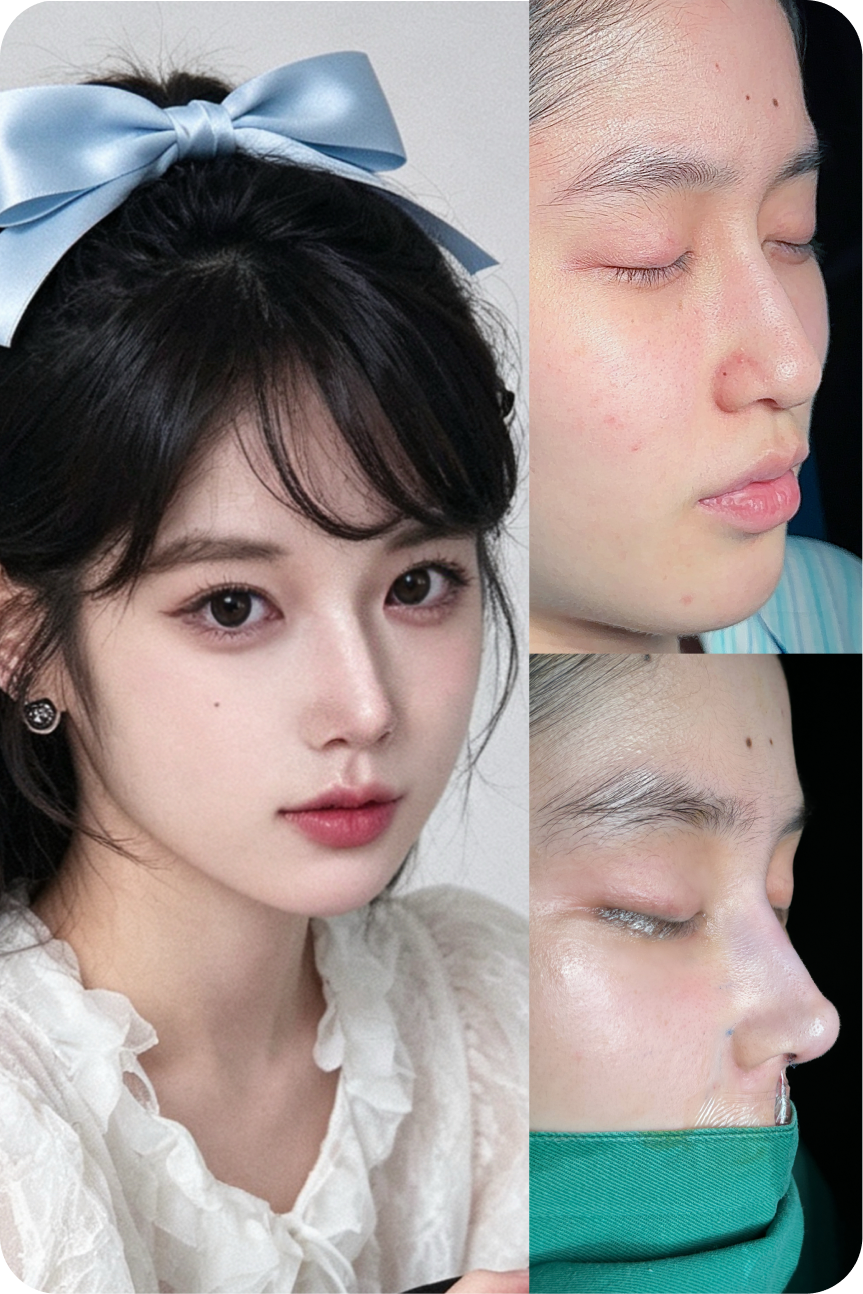 Rhinoplasty result collage